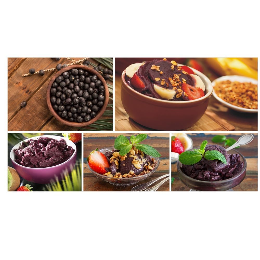 Colagem de bowls de açaí Triboo